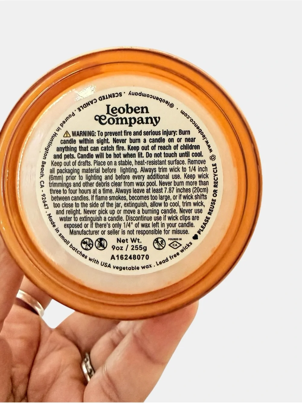 Leoben Company Papaya Coconut Scented Candle - Peach